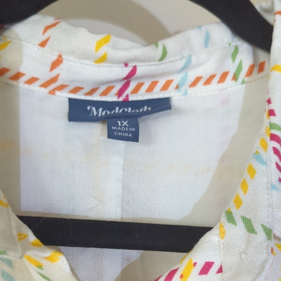 Modcloth Multicolor Patterned Blouse - Picture 2 of 6